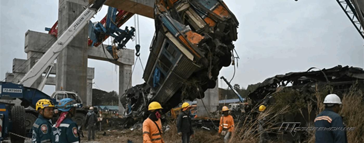 مأساة قطار في تايلاند: عشرات القتلى والجرحى بعد سقوط رافعة بناء